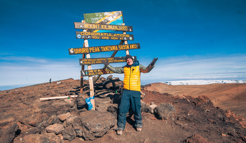 Christian auf dem Kilimandscharo.