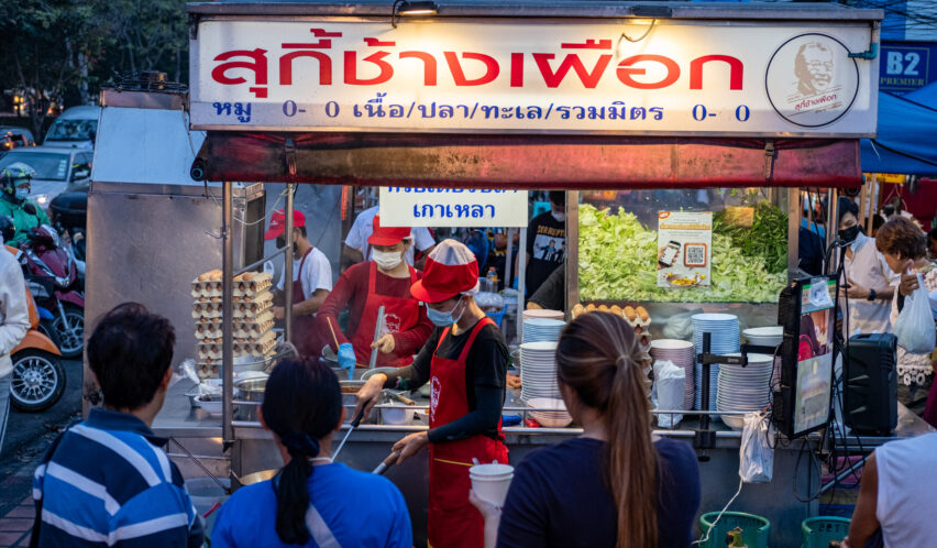Streed-Food Stand in Thailand.